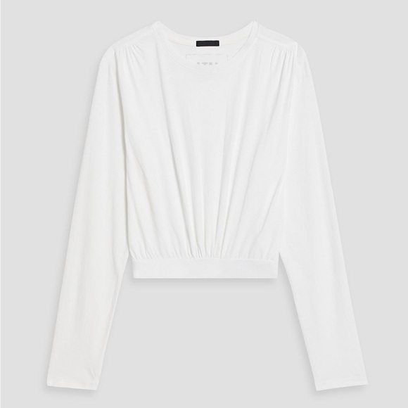 EUC ATM ANTHONY THOMAS MELILLO Cropped gathered cotton-jersey top - Picture 1 of 6